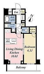 GALICIA西馬込 1LDKの間取図画像