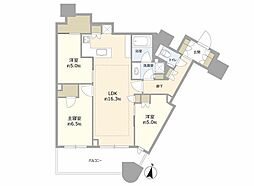 パークタワー勝どきサウス 2SLDKの間取図画像
