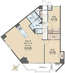 四谷ガーデニア 2LDKの間取図画像
