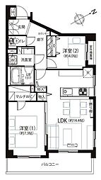 ライオンズマンション羽田第2 2LDKの間取図画像