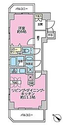 パレステュディオ勝どきリバーサイド 1LDKの間取図画像