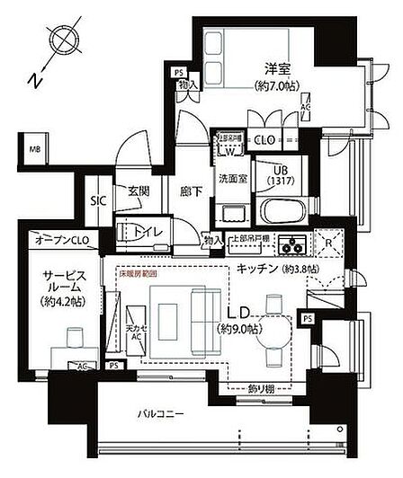 11階部分の角部屋で日当り・通風・眺望良好。内装リノベーション済のゆとりのある1SLDK。