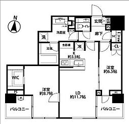ブランズ千代田富士見 2LDKの間取図画像