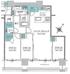 ブリリアザ・タワー東京八重洲アベニュー 3LDKの間取図画像