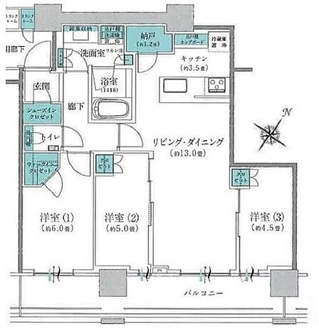 7階の3LDK。全居室南東向きバルコニーに面した、陽当たり良く開放感ある住空間です。ペット相談可