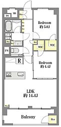 東建マンション学芸大 2LDKの間取図画像