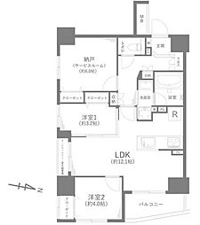 ナイスブライトピア世田谷千歳台 2SLDKの間取図画像