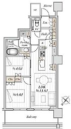 パークホームズ豊洲ザレジデンス 2LDKの間取図画像