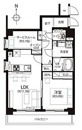 オリエンタル南麻布 1SLDKの間取図画像