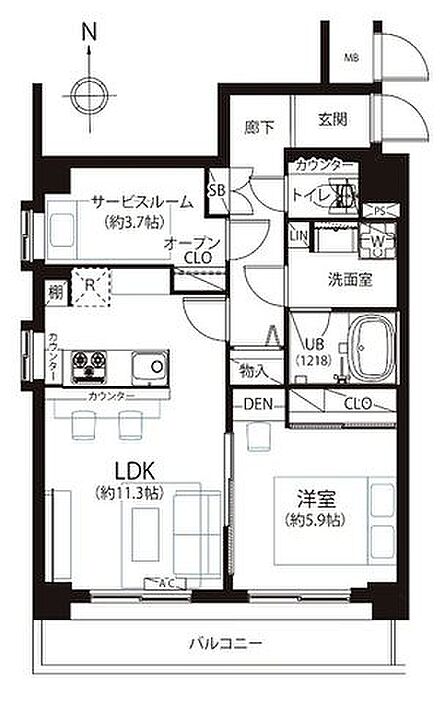 7階部分のバルコニー南向きで日当り・通風良好。内装リノベーション済のゆったり過ごせる明るい室内。