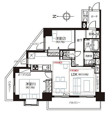 角部屋につき陽当たり・通風良好◎全室バルコニーに面した開放感のある空間。新規リフォーム済の綺麗なお部屋で新生活をスタートできます。
