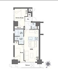 グラントゥルース神田岩本町 1SLDKの間取図画像