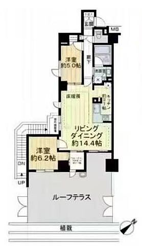 間取り THEパームス高田馬場4丁目 2階/-