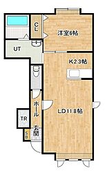 ニューエスパニア5-A 1LDKの間取図画像