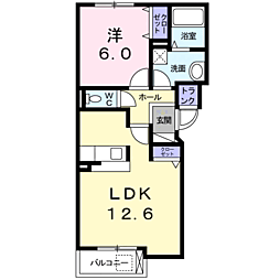 Amy6 1LDKの間取図画像