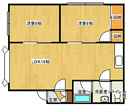 ハイツ南が丘A 2LDKの間取図画像