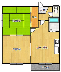 西3ハイツ 2LDKの間取図画像