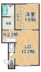 ClaraIII(クララIII) 1LDKの間取図画像