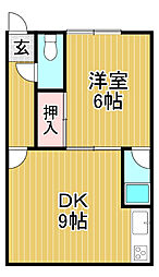 コーポタナカ 1DKの間取図画像