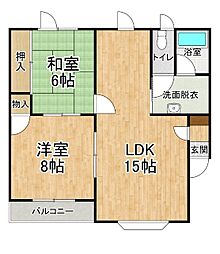 メゾンおおぐち 2LDKの間取図画像