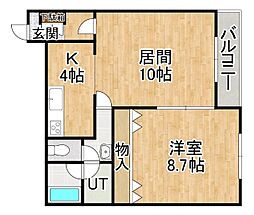 あかつきニュータウンA 1LDKの間取図画像