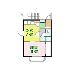 エース2 1DKの間取図画像