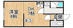 ヴィラージュホンマ 1DKの間取図画像