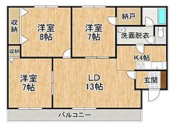 パステル161 3LDKの間取図画像