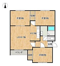 リトルフラッツ2nd 3LDKの間取図画像