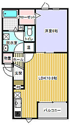プラタナスたいき1 1LDKの間取図画像