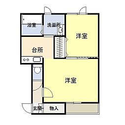 N&H 1LDKの間取図画像