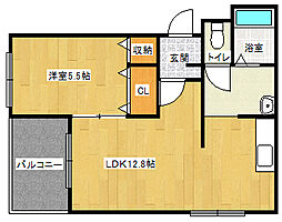 リヴウェル3 1LDKの間取図画像