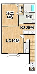 カーサルナ 1LDKの間取図画像