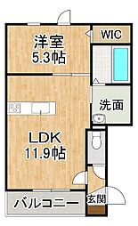 Berg・イースト 1LDKの間取図画像