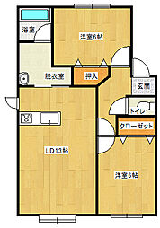 花月 2LDKの間取図画像