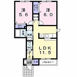 グレイス柴田 2LDKの間取図画像