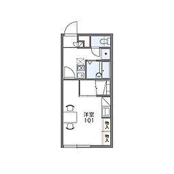 レオパレスイセキ913 1Kの間取図画像