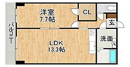 サルイ・オビヒロ 1LDKの間取図画像