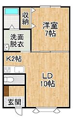 スペーシア 1LDKの間取図画像