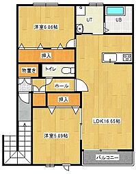 スピカ2 2LDKの間取図画像