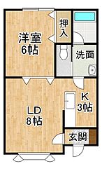 スペース2 1LDKの間取図画像