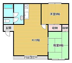 グリーンリーフ311 2LDKの間取図画像