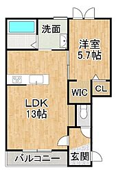 Mcube2 1LDKの間取図画像