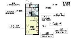 レオパレス南432 1Kの間取図画像