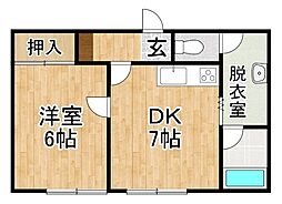 ショコラ1039 1DKの間取図画像