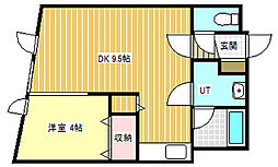 アイビーe 1LDKの間取図画像