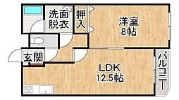 コンフォートピュア 1LDKの間取図画像