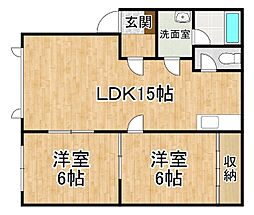 クワトロ 2LDKの間取図画像