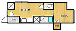 ワンルームマンション昴-018 1DKの間取図画像