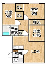 パレスサンタ 3LDKの間取図画像